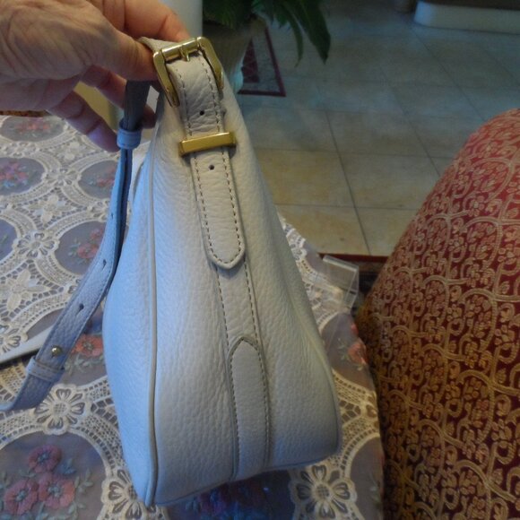 J. Crew Dove Gray Pebbled Leather Messenger Bag - Picture 4 of 16